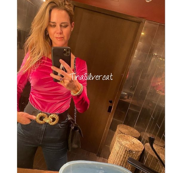 BLOGGER'S FAVE! Zara Velvet Bodysuit Barbie Pink Sz S NWT - Picture 10 of 16